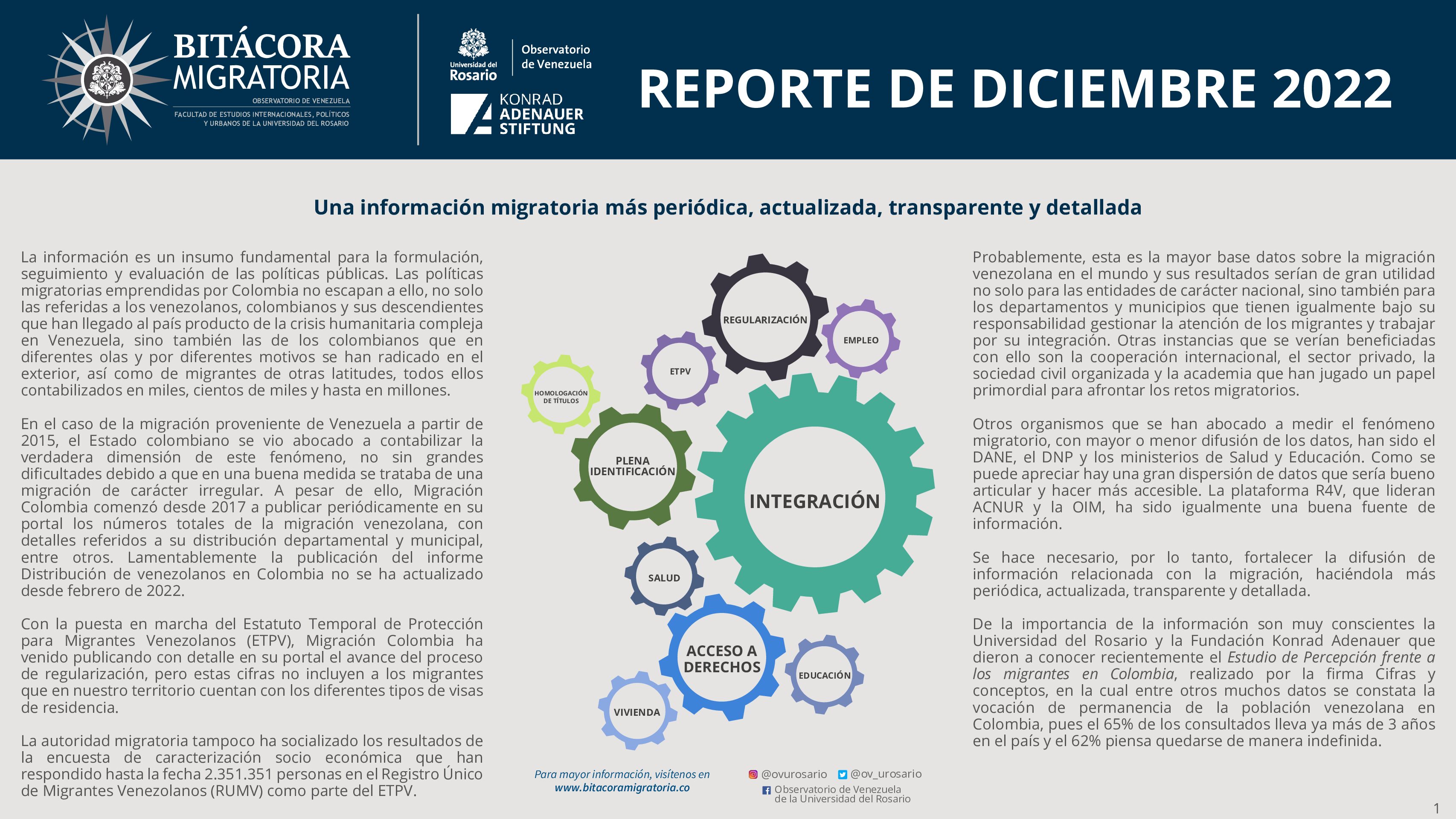 Reporte de Bitácora Migratoria / Diciembre 2022
